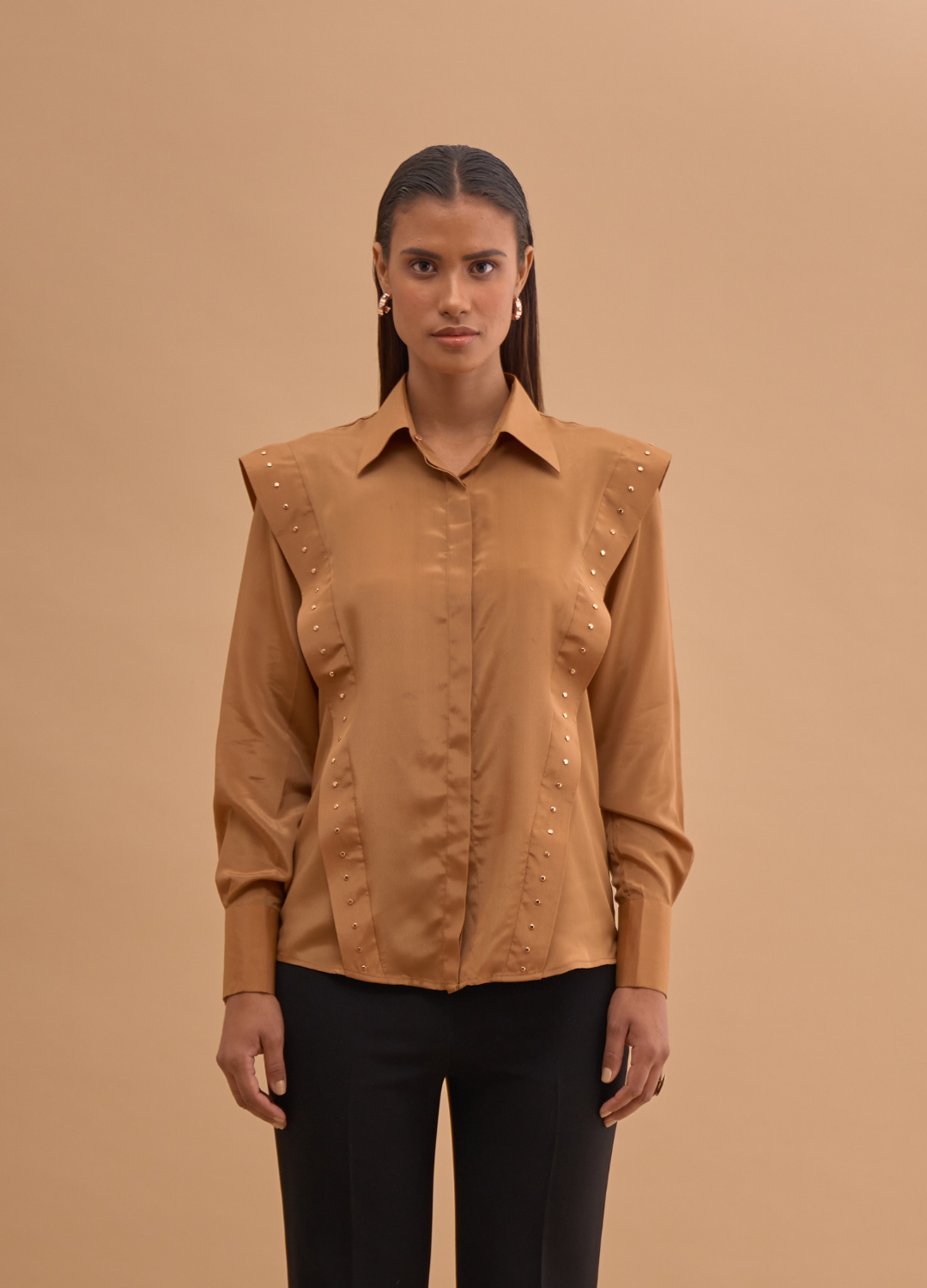 STUDDED PANEL SHIRT