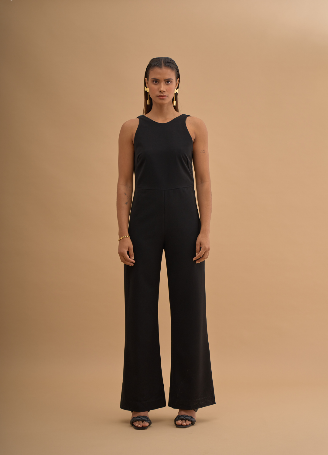 BACK COWL LACE JUMPSUIT