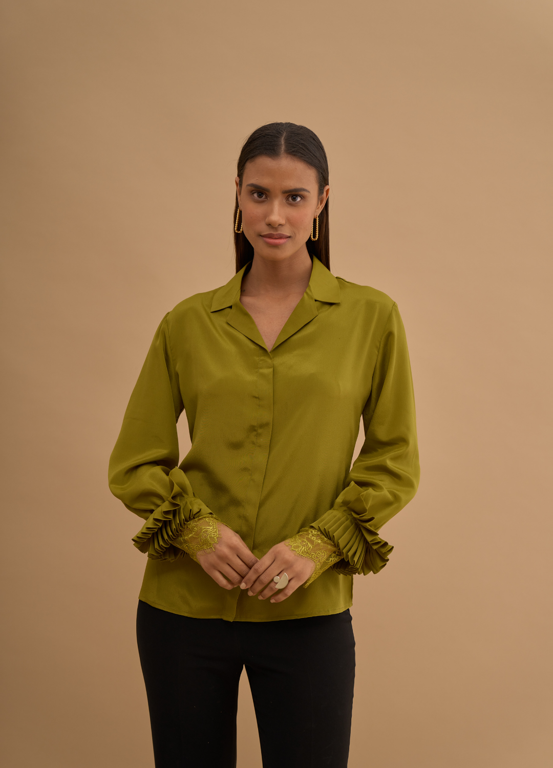 PLEAT UP LACEY SHIRT