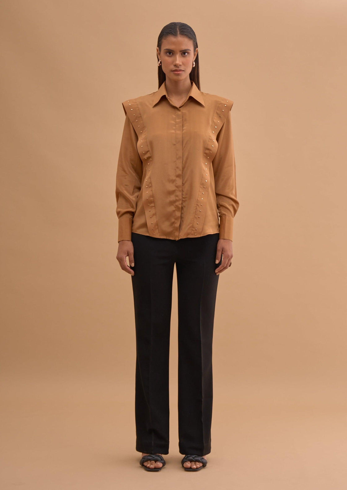 STUDDED PANEL SHIRT 