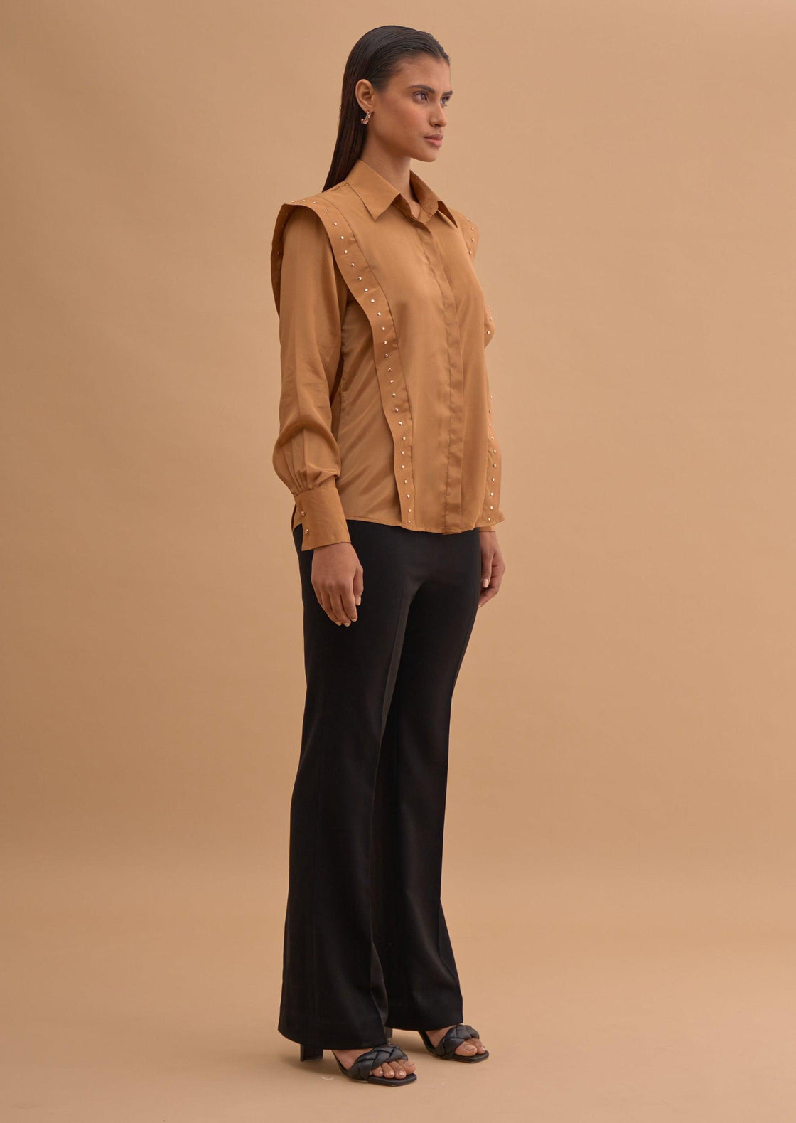 STUDDED PANEL SHIRT 