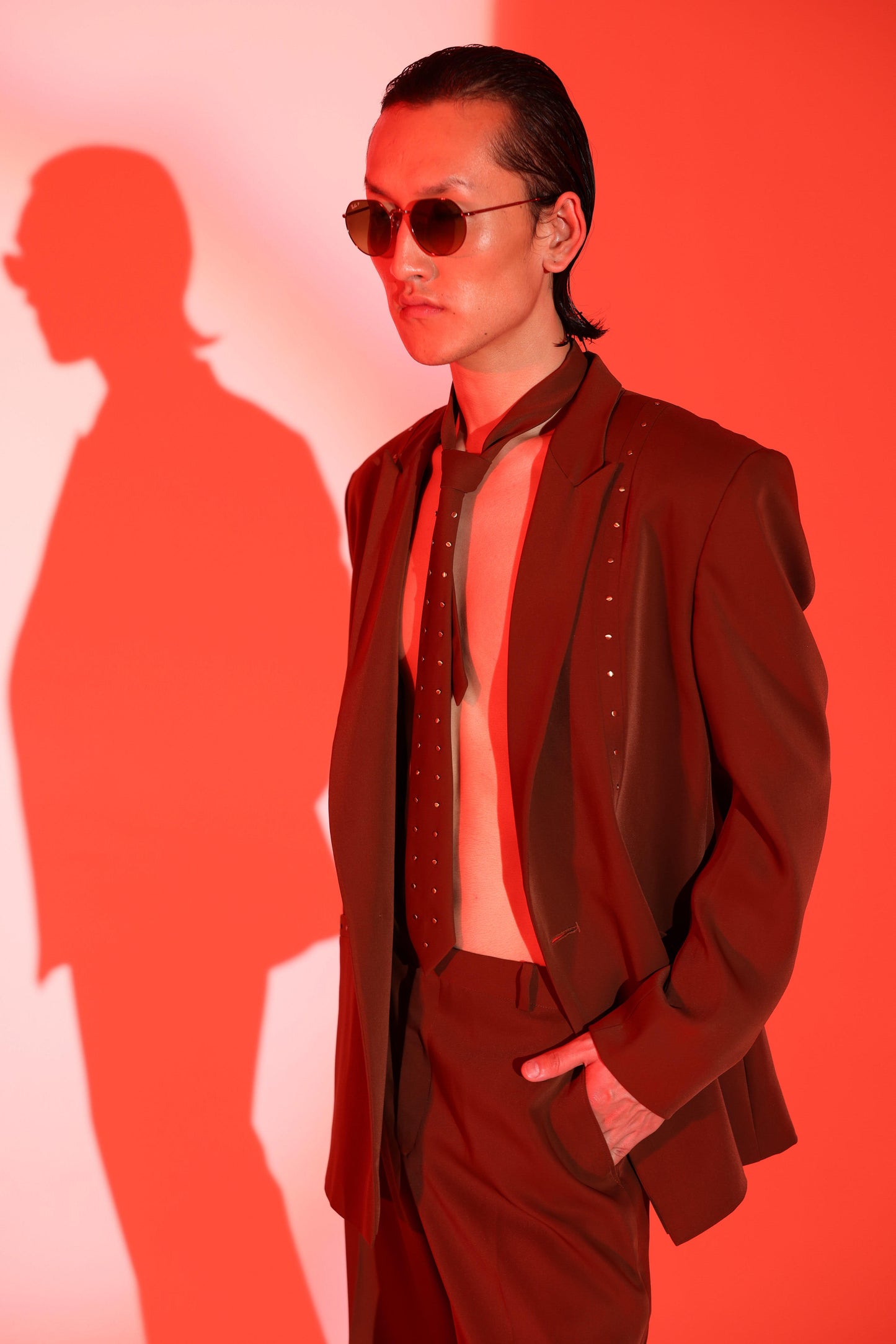 CROWN BROWN STUDDED TIE 