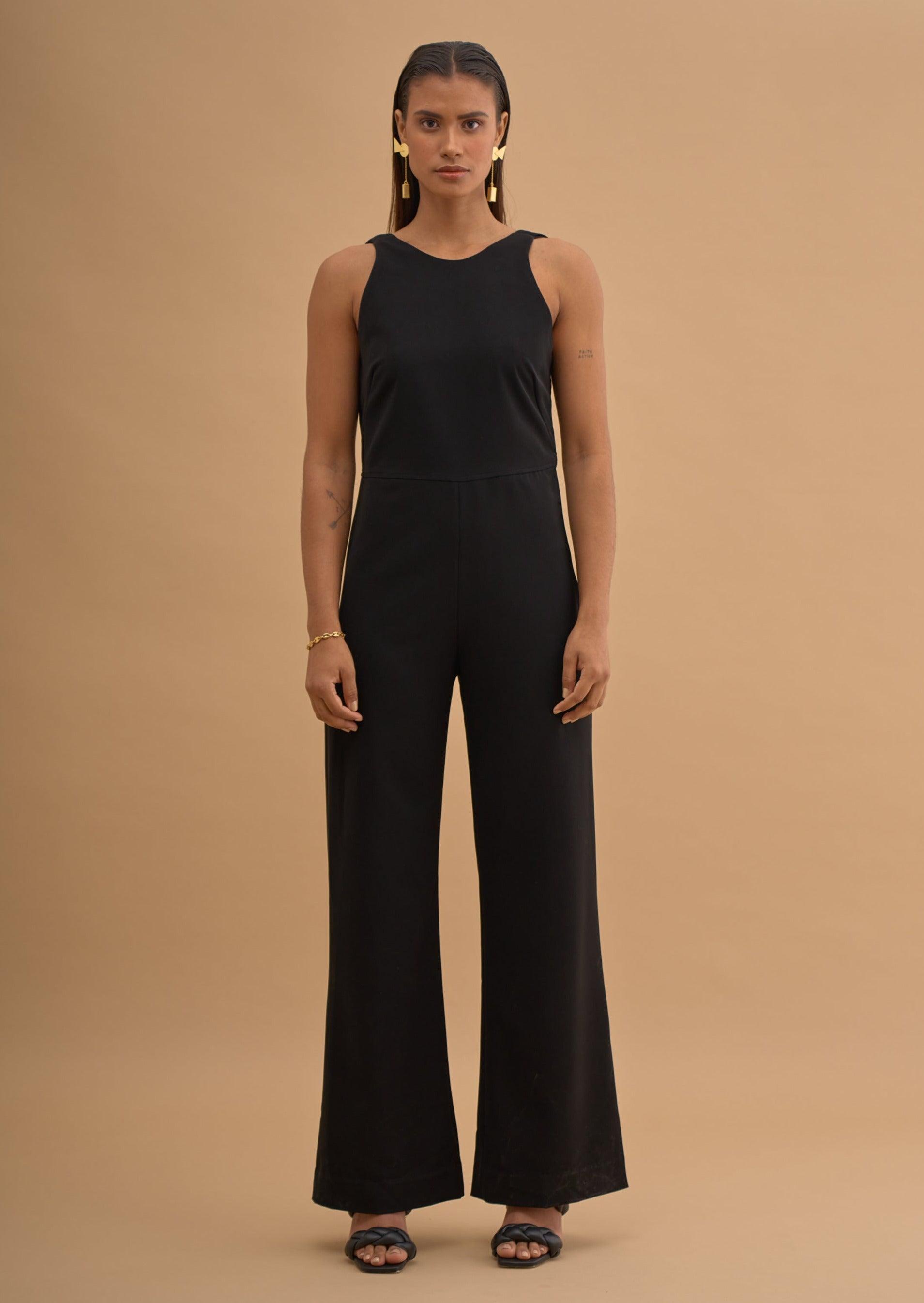 BACK COWL LACE JUMPSUIT 