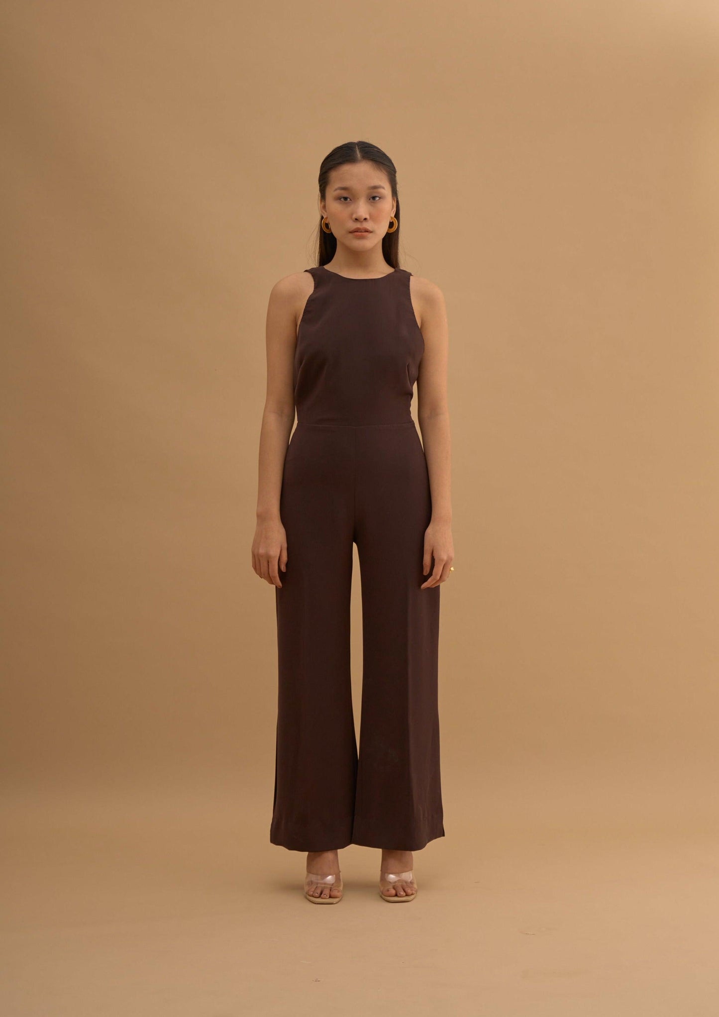 BACK COWL LACE JUMPSUIT 