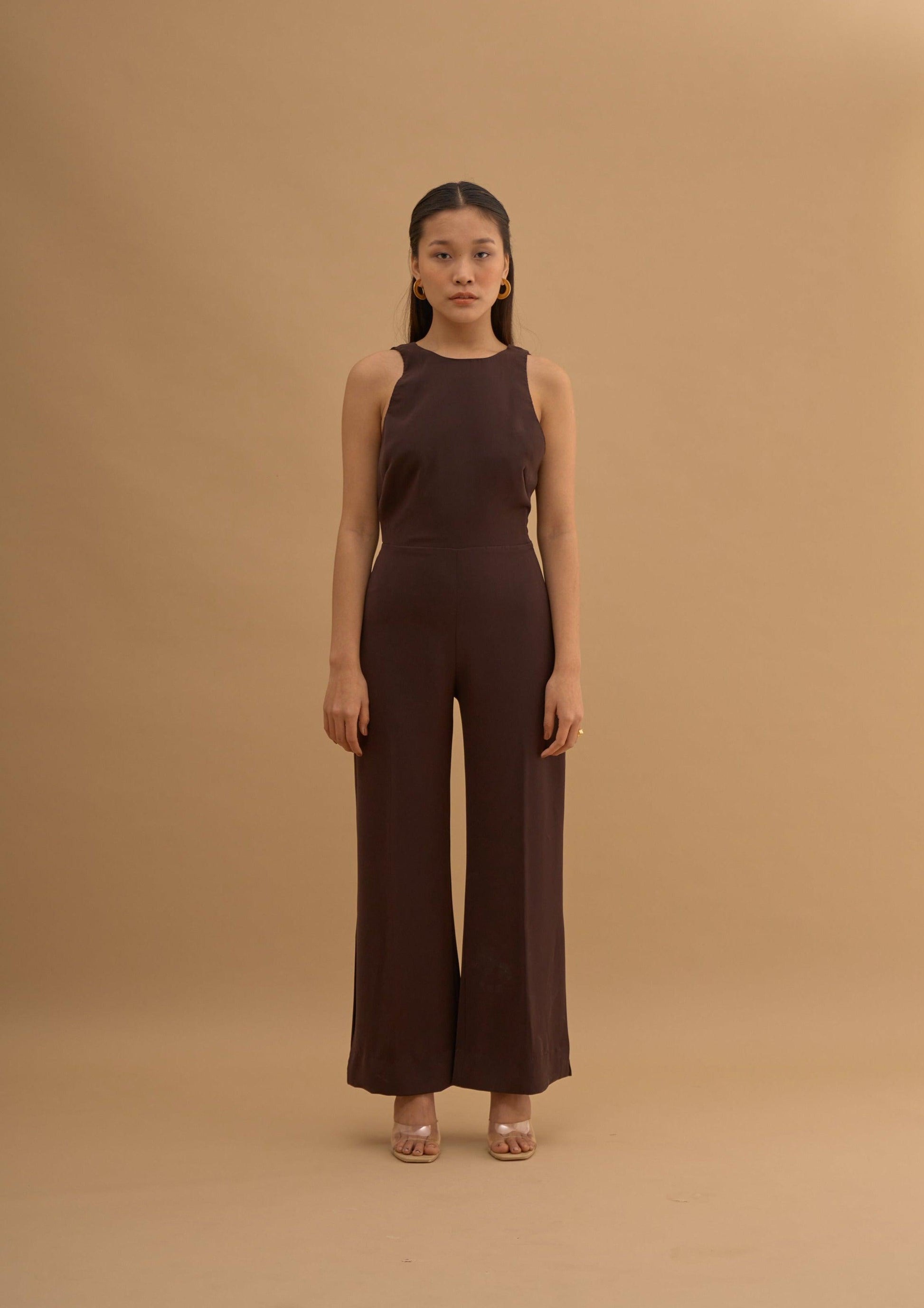 BACK COWL LACE JUMPSUIT 