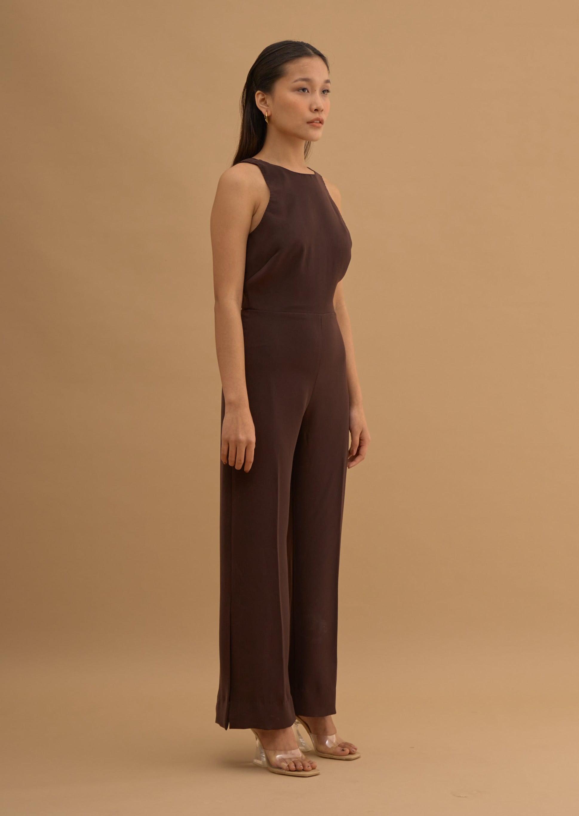 BACK COWL LACE JUMPSUIT 