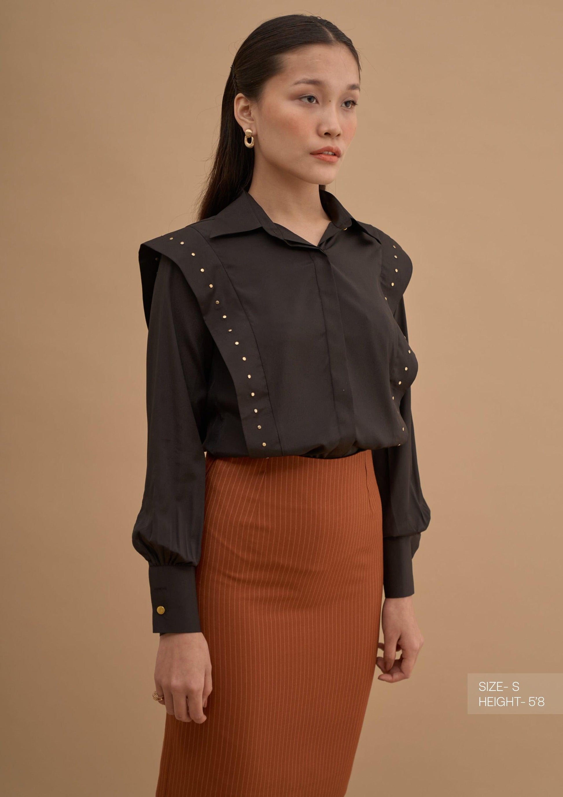 STUDDED PANEL SHIRT 