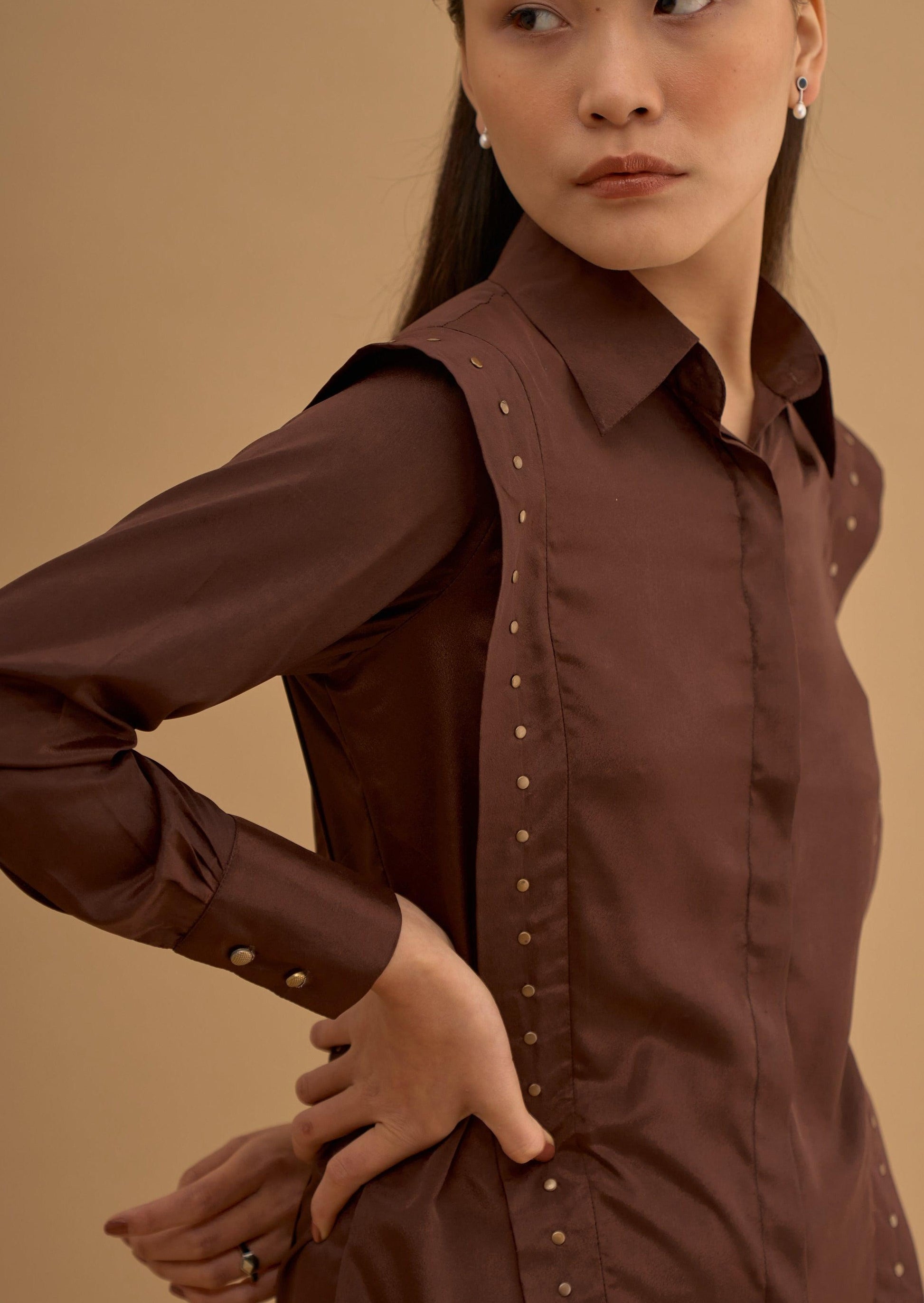 STUDDED PANEL SHIRT 