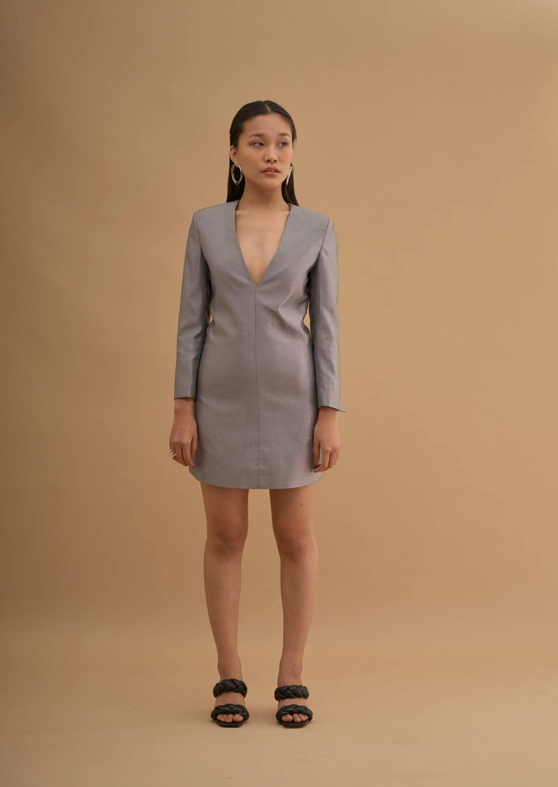 V-NECK BLAZER DRESS 