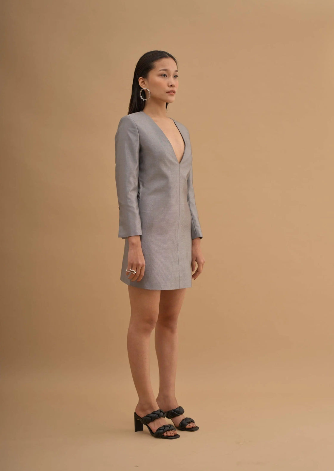 V-NECK BLAZER DRESS 