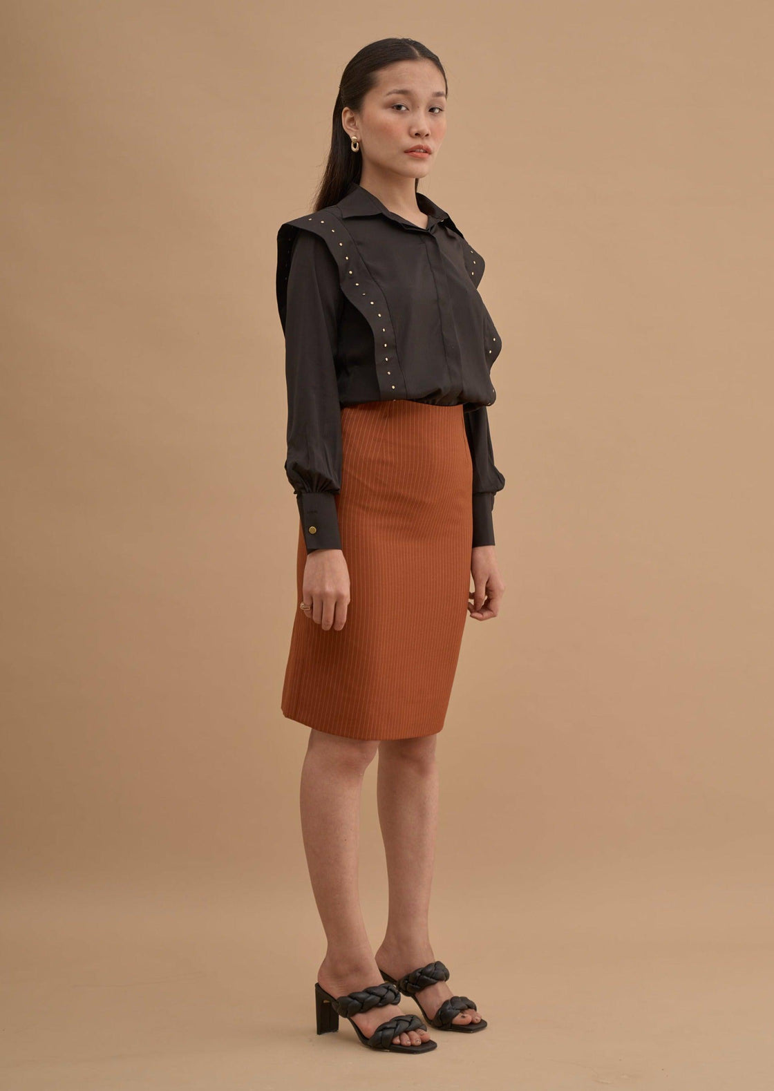STUDDED PANEL SHIRT 