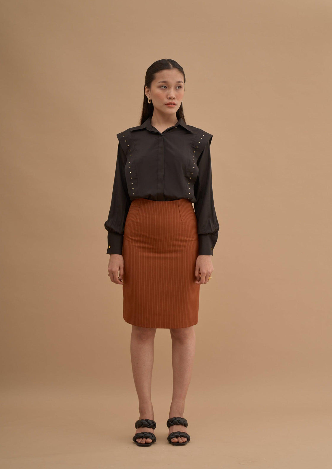 STUDDED PANEL SHIRT 